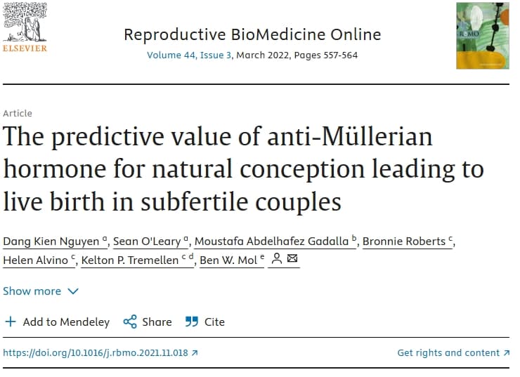 The predictive value of anti-Müllerian hormone for natural conception leading to live birth in subfertile couples