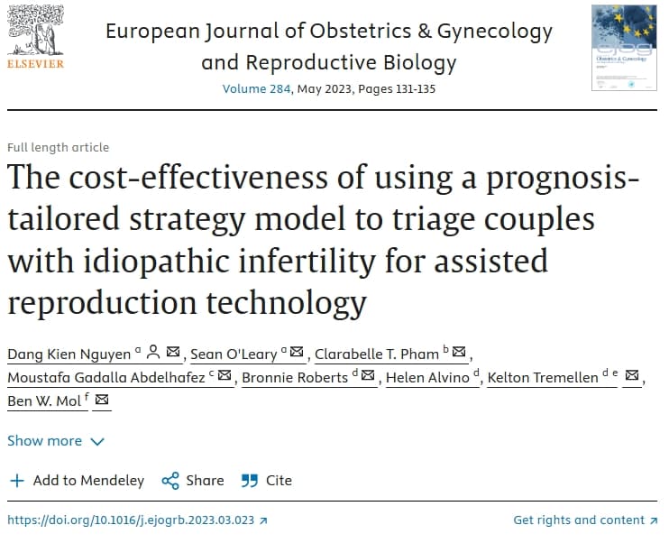 The cost-effectiveness of using a prognosis-tailored strategy model to triage couples with idiopathic infertility for assisted reproduction technology